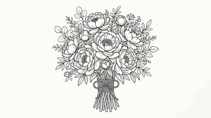 Bouquet of peonies flowers on white © Jerin
