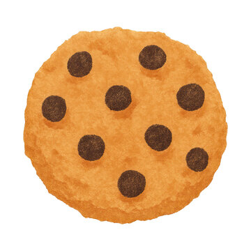 PNG Delicious chocolate chip cookie illustration.