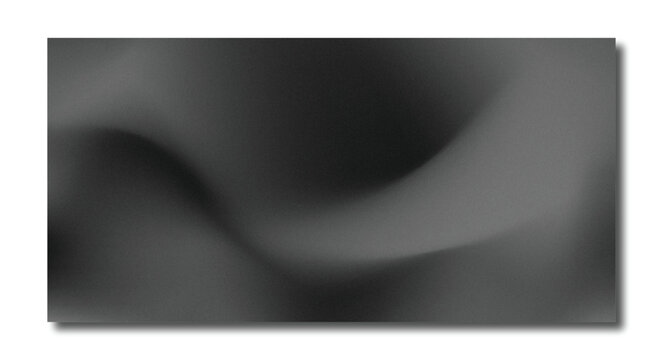 Abstract grainy dark grey gradient background with wavy black liquid metallic fluid texture