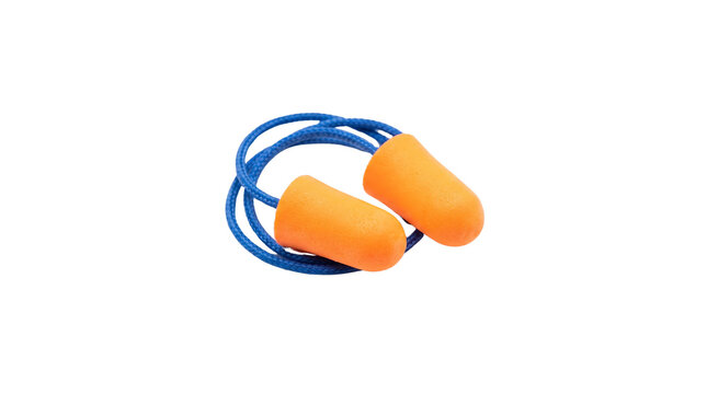 Bright Orange Earplugs with Blue Cord for Hearing Protection 1.
