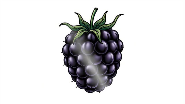 Animated sequence shows a raspberry from sketch to full color, food illustration, healthy eating concept
