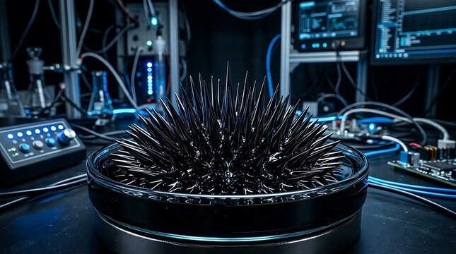 Ferrofluid forming spikes magnet