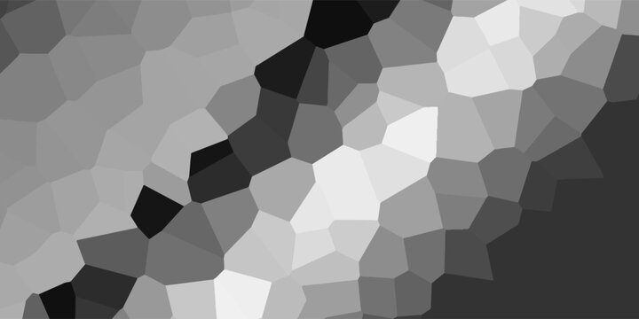 Abstract geometric mosaic pattern featuring a Voronoi diagram or cellular structure in a monochrome black, grey, and white gradient wave effect.