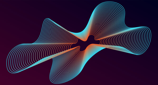 Modern abstract gradient line flow with smooth geometric curves, dynamic motion and futuristic design.