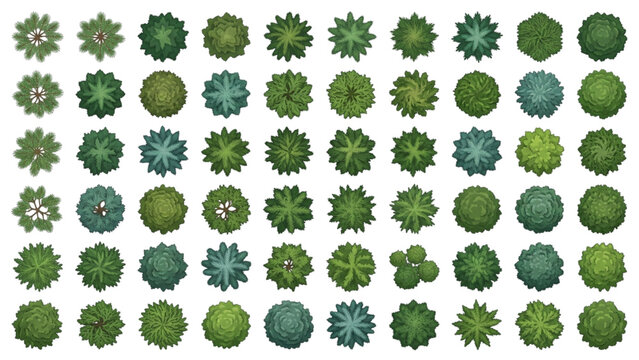 Detailed Forest Canopy Tree Symbols Pack for Landscape Masterplans