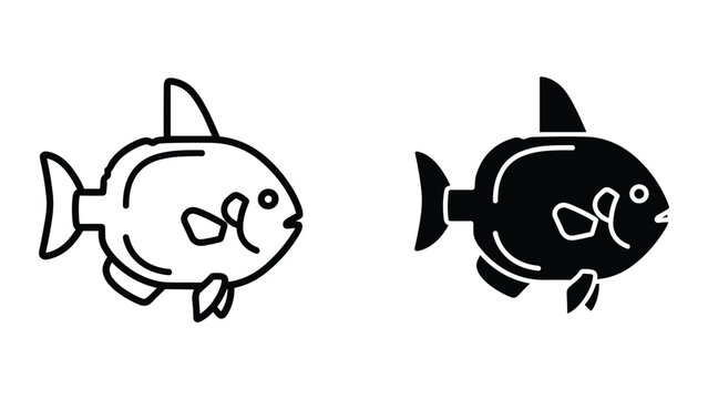 Sunfish icon set, ocean fish symbol, vector illustration isolated on white background