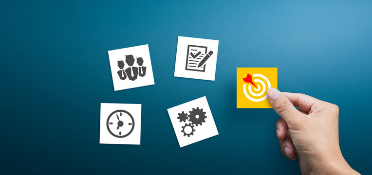 Corporate goals, time management, and workflow planning concept.