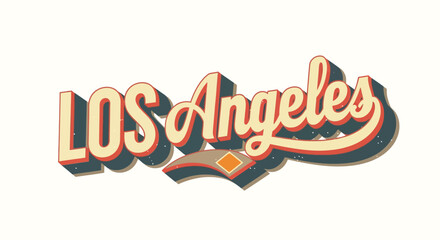 Fototapeta premium Los Angeles Vintage Retro Script Text Design