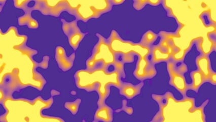 Dark purple abstract background featuring bright yellow glowing fluid spots. Excellent for creative digital wallpapers and striking 3D rendering backdrops. © Asyam