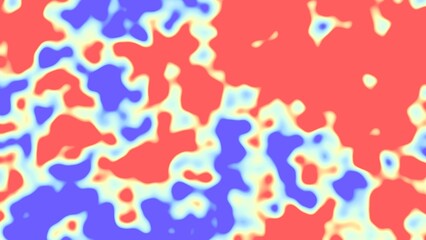Fototapeta premium Vibrant red and blue abstract fluid background with yellow glowing edges. Ideal for bold graphic design posters and colorful 3D surface textures.