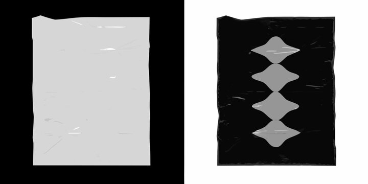Torn card silhouette with diamond shapes inverted color scheme