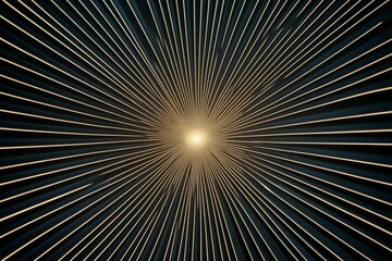 Fototapeta premium Abstract sunburst design featuring thin lines radiating outward with a soft glowing center