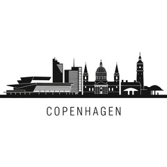 Fototapeta premium Copenhagen, Denmark's Iconic Skyline Silhouette