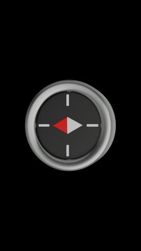 Animated 3D Compass Spinning Loop on Black Background Potrait