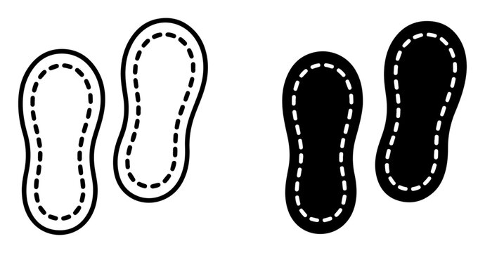shoe sole footprint icon collection
