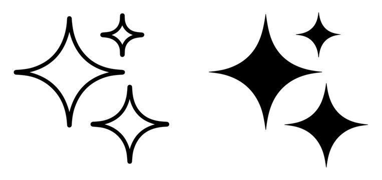 sparkles star icon collection vector