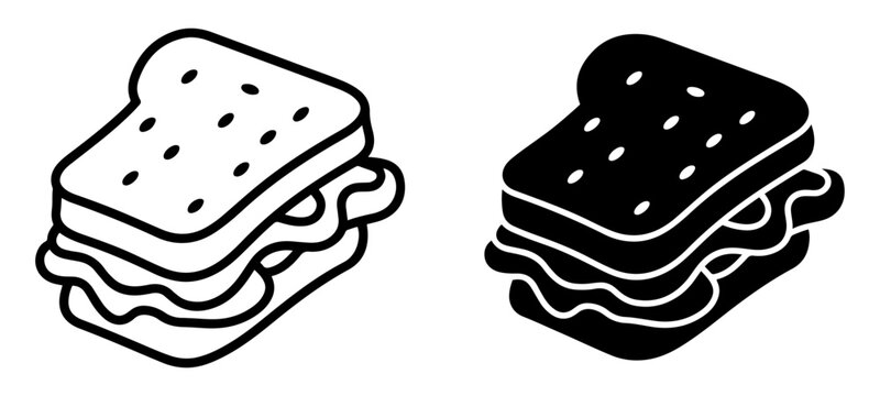 sandwich food icon collection vector