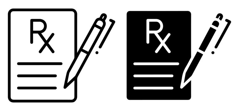 rx prescription icon collection vector