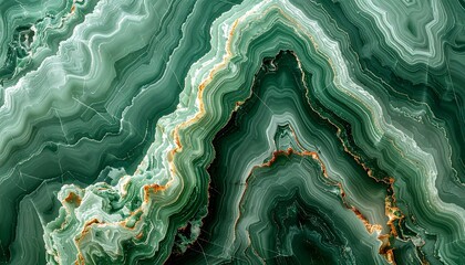 Obraz premium Luxurious Green Onyx Stone Texture With Natural Golden Veins and Elegant Swirling Marble Patterns for Sophisticated Interior Design Backgrounds