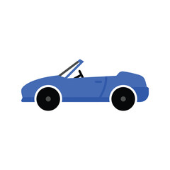 Obraz premium Blue convertible sports car, automotive design, modern transport icon, sleek lines, open top, vector illustration, roadster vehicle