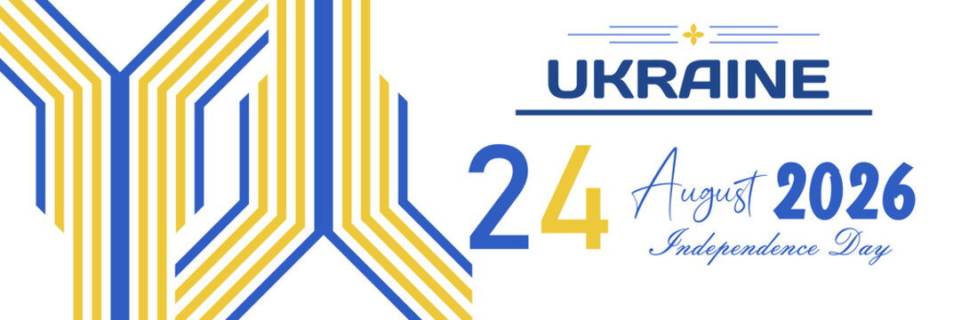 Elegant Ukraine National Independence Day 24 August Celebration Poster Template. Suitable for cultural events, educational materials, promotional campaigns, and digital media.