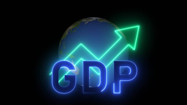 GDP Growth concept. domestic financial growth charts, global economy, national budgets, GDP, gross domestic product.