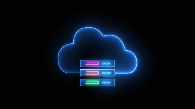 Cloud technology concept for data management system, online database storage, networking and internet service. Information system for business.
