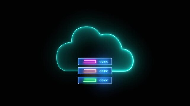 Cloud technology concept for data management system, online database storage, networking and internet service. Information system for business.