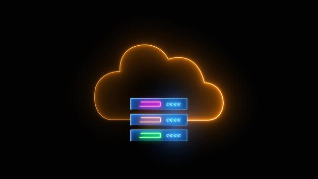 Cloud technology concept for data management system, online database storage, networking and internet service. Information system for business.