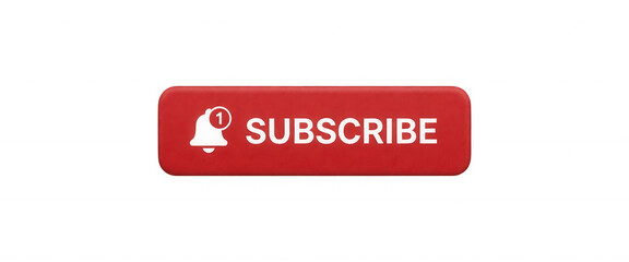 Fototapeta premium Red Subscribe Button Transparent Background