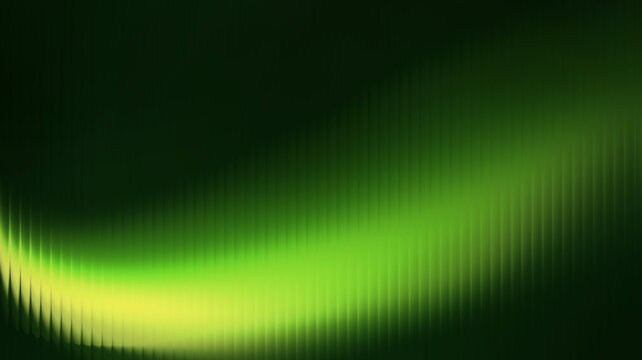 Green Abstract Gradient Background with Glowing Lime Wave, Vertical Stripe Texture, Soft Blurred Light, Modern Futuristic Surface for Technology Branding, Web Banners, Posters, Wallpapers