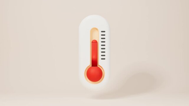Orange and white digital thermometer design. 3d rendering
