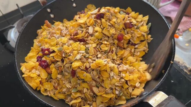 Making home made granola