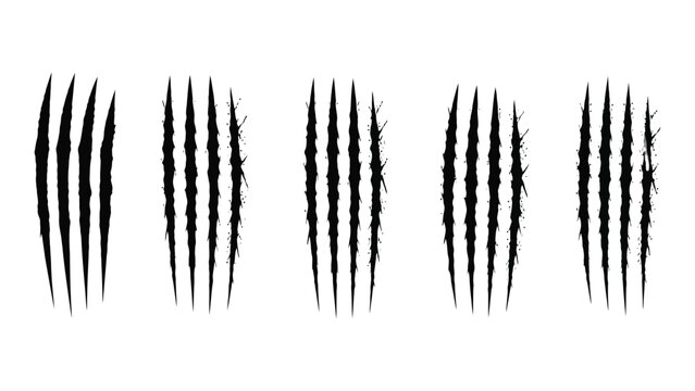 Black claw marks on white background