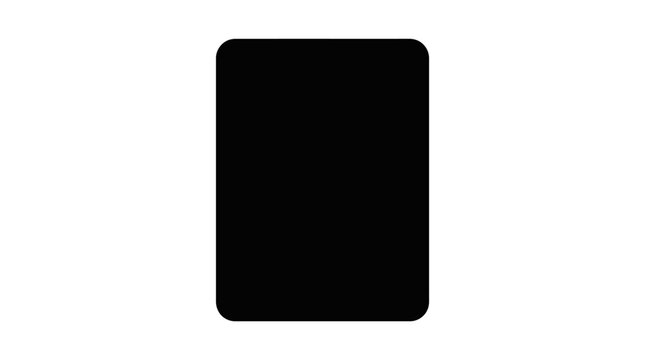 Black rounded rectangle tablet or card silhouette.