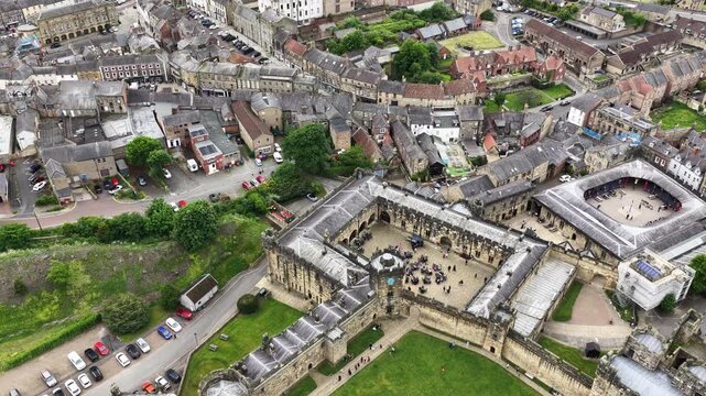 Aerial view of Alnwick Castle, Alnwick, United Kingdom