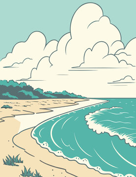 Peaceful Beach Illustration