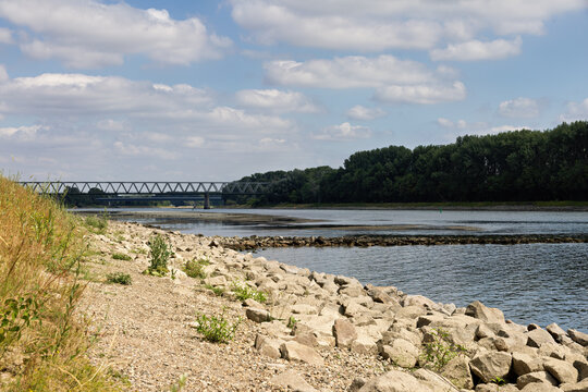Railway Bridge Across the Rhine River Near Germersheim