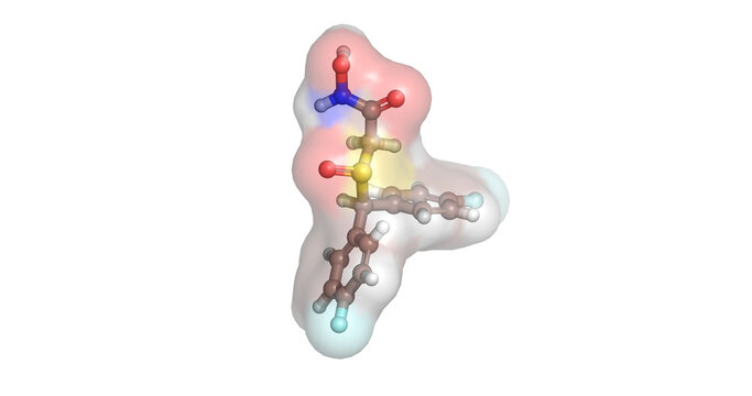 Fladrafinil, 3D molecule 4K
