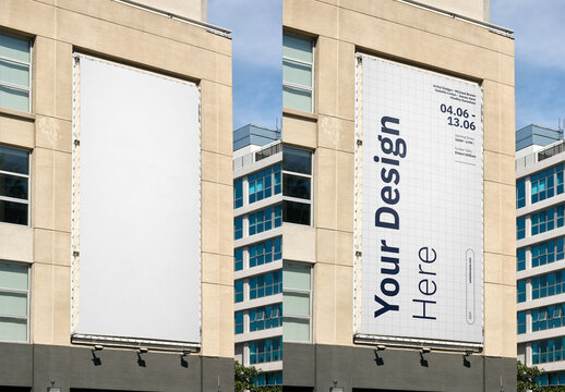 Mockup Of Customizable Hoarding On Building