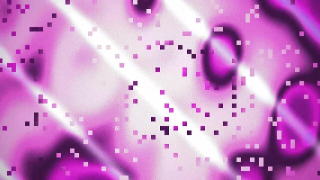 Abstract Pixelated Purple Hearts Background with Grainy Texture and Glitch Effect