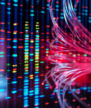 AI and genetic research, conceptual image