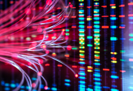 AI and genetic research, conceptual image