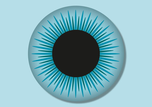Iris and pupil, illustration