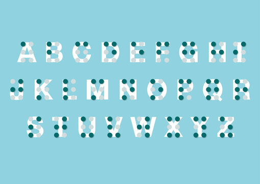 Alphabet written in Braille, illustration