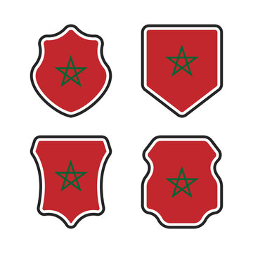 Morocco Flag Shield Badge Collection