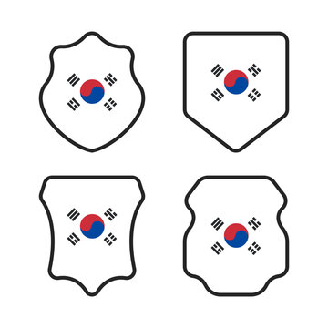 South Korea Flag Shield Badge Collection