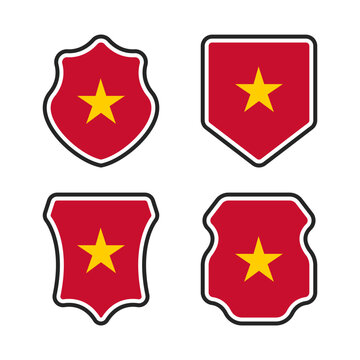 Vietnam Flag Shield Badge Collection