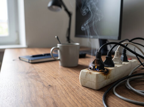 Workspace featuring coffee beside computer on wooden desk with cozy lighting