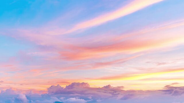 Time lapse of Moving clouds at sunset. Dramatic sunset sky.